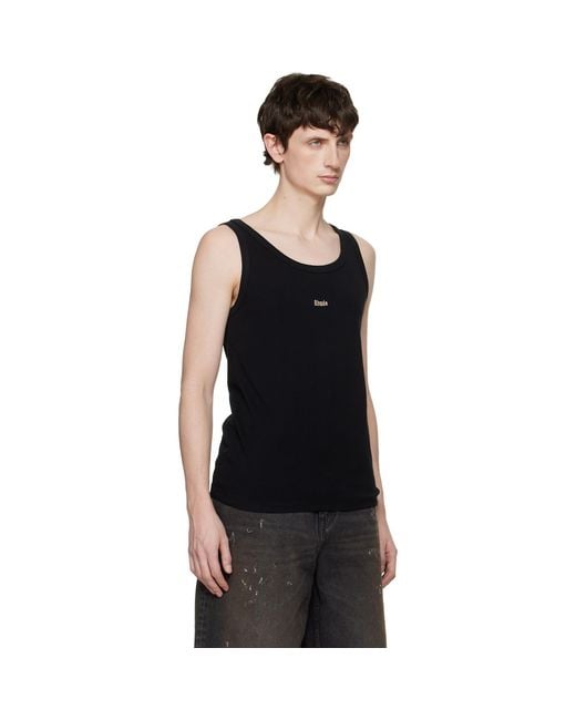 Rhude Black Logo Ribbed Tank Top for men