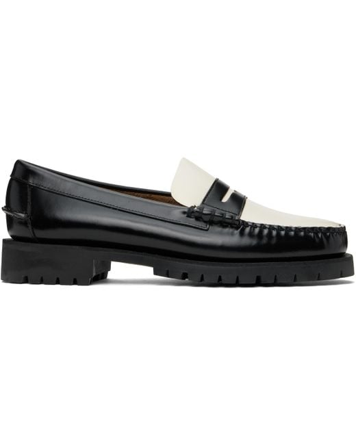 メンズ Sebago ブラック＆ホワイト Dan Lug ローファー Black