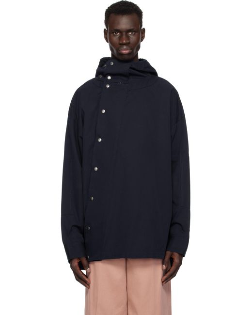 メンズ Dries Van Noten ネイビー アシンメトリー ジャケット Black