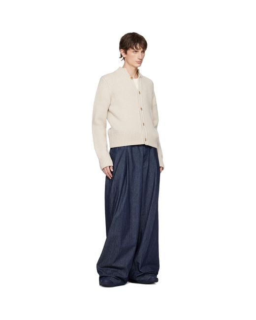 Lanvin Blue Leather Curb Sneakers for men