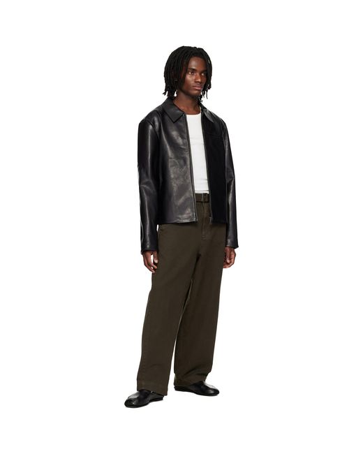 Entire studios Black Corehide Leather Jacket for men