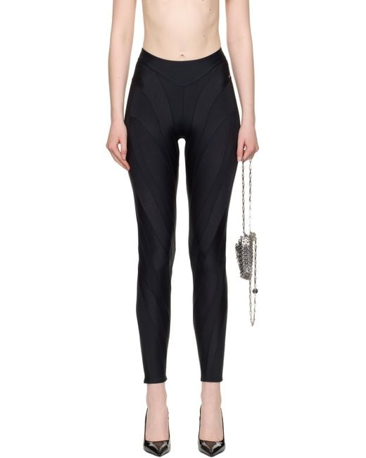 Mugler ブラック Spiral レギンス Black