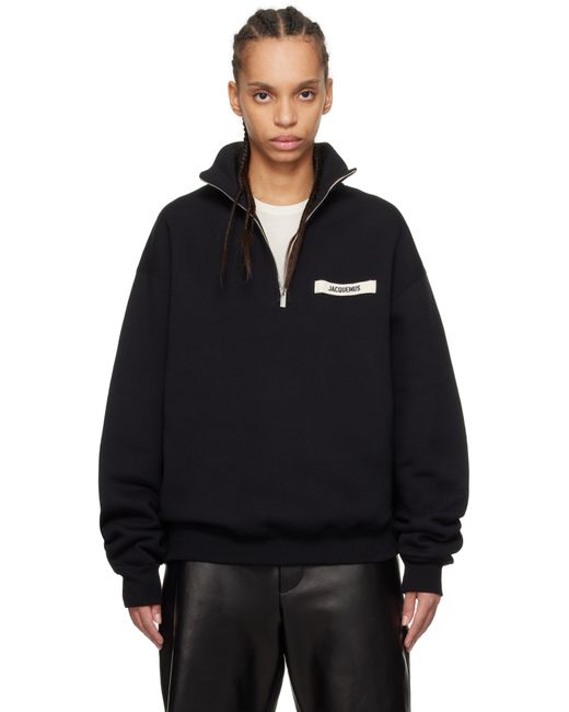 Jacquemus ブラック The Gros Grain Zipped-Rollneck スウェットシャツ Black