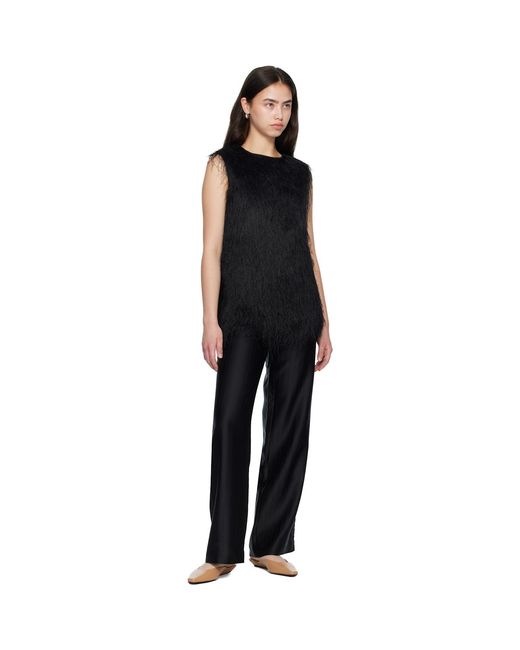 Loulou de Saison Black Yasmin Fringed Top