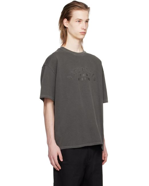 T-shirt gris à logo de style collégial Saturdays NYC pour homme en coloris Black