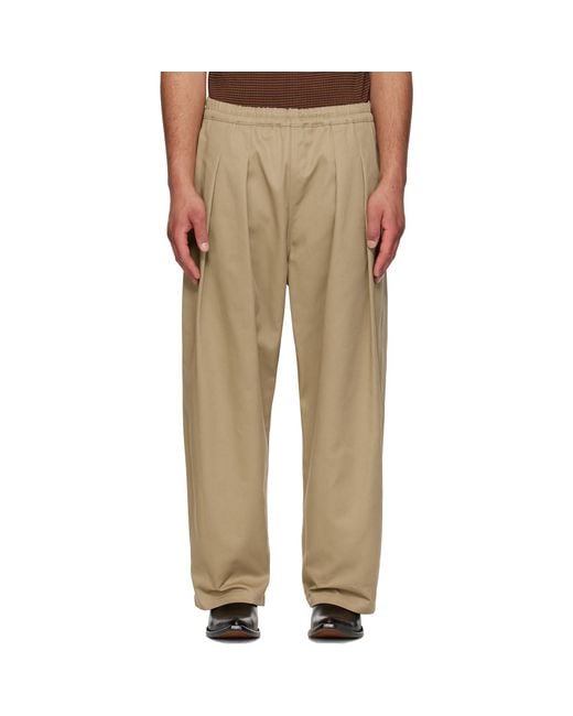 Maison Margiela Natural Dropped-Rise Trousers for men