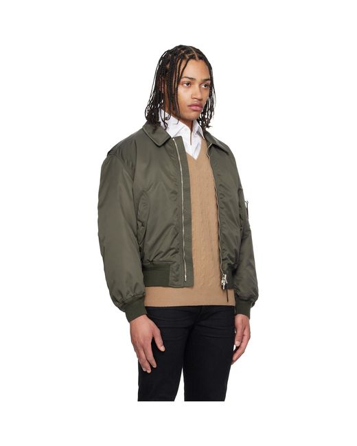 Tom Ford Black Satin Nylon Flight Bomber Jacket for men