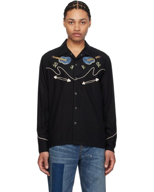 Nudie Jeans Black Gonzo Shirt for men