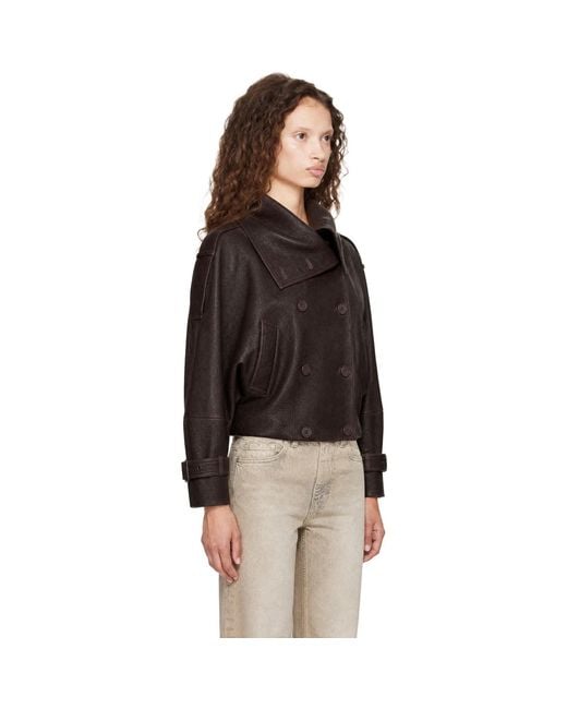 Acne Black Cropped Leather Jacket