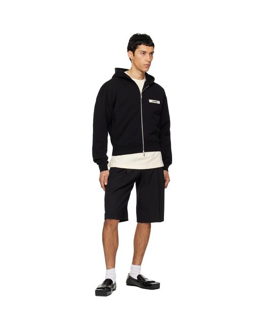 Jacquemus Black La Casa 'The Gros Grain Zipped' Hoodie for men