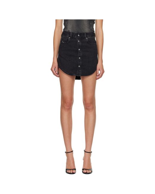 DIESEL Black De-Ard Denim Miniskirt