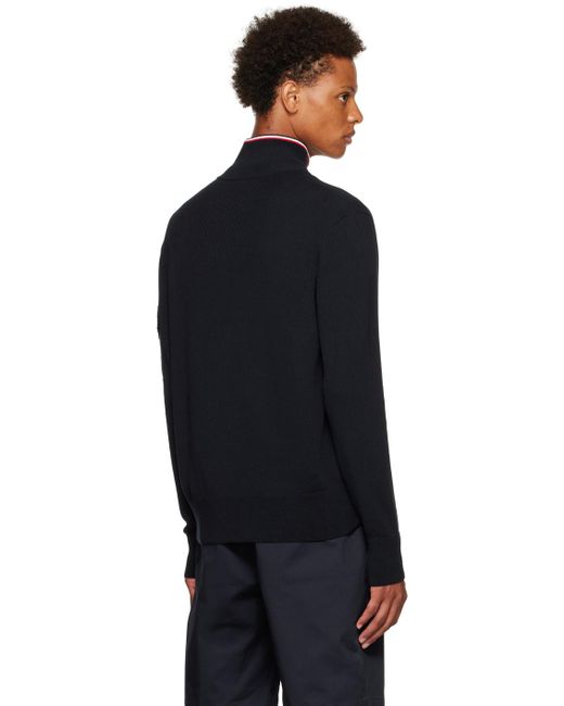 Moncler Black Zip Sweater for men