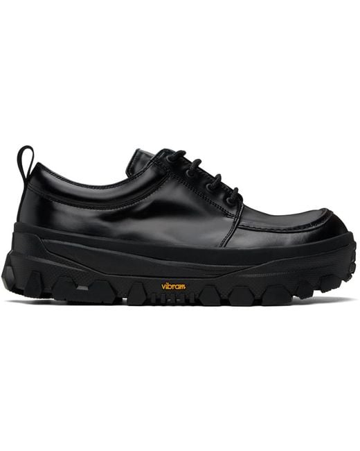 Amomento Black Vibram Lace-up Loafers for men