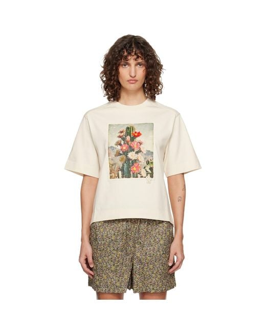 Moncler Natural Landscape Print Cotton T-Shirt