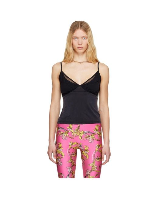 Versace Jeans Couture Black Logo Hardware Tank Top