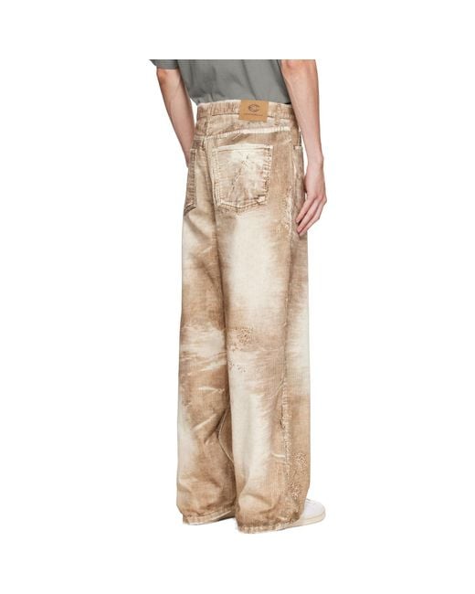 CAMPERLAB Natural Corduroy Print Denim Loose Jeans for men