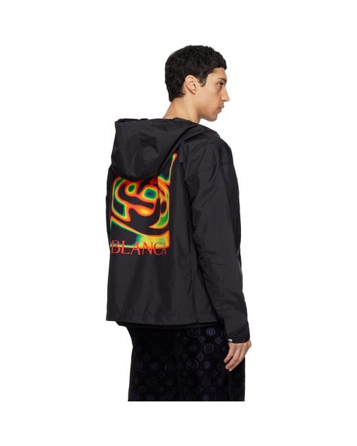 Casablanca Black Heatmap Ripstop Hooded Jacket for men