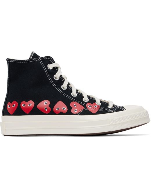 COMME DES GARÇONS PLAY Black Converse Edition Chuck 70 Multi Heart Sneakers for men