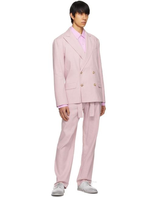 Commas Pink Double-breasted Blazer for men