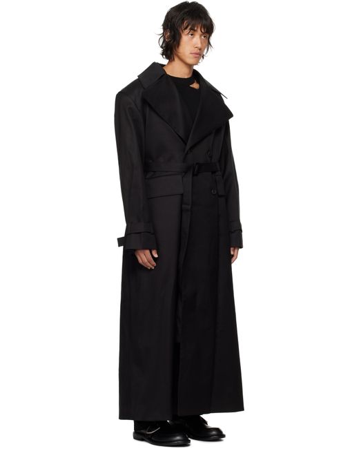 Louis-Gabriel Nouchi Black Double-Breasted Trench Coat for men