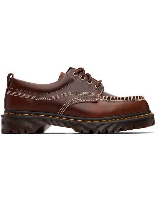 Dr. Martens Brown Lowell Leather Moc Toe Derbys for men
