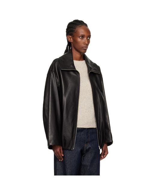 Nour Hammour Black Noah Easy Leather Jacket