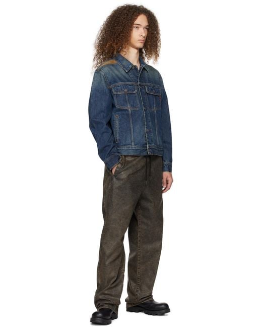 DIESEL D Martians Track Denim Sweatpants in Black for Men Lyst UK
