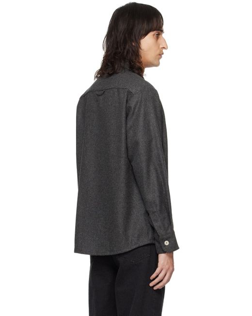 A.P.C. Black . Gray Basile Shirt for men