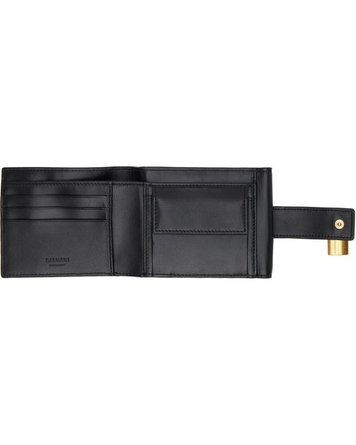 Balmain Black Pulse Trifold Lambskin Wallet for men