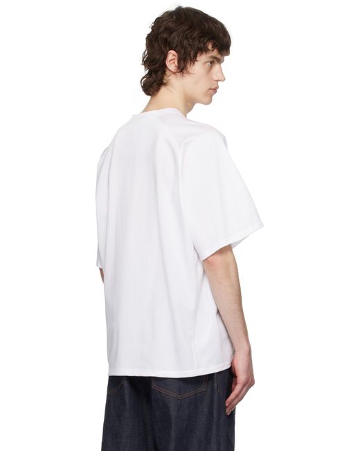 メンズ Sacai ホワイト コットンジャージ Tシャツ White