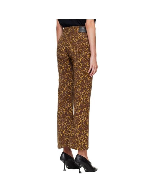 R13 Brown Joan Cropped Flare Jeans