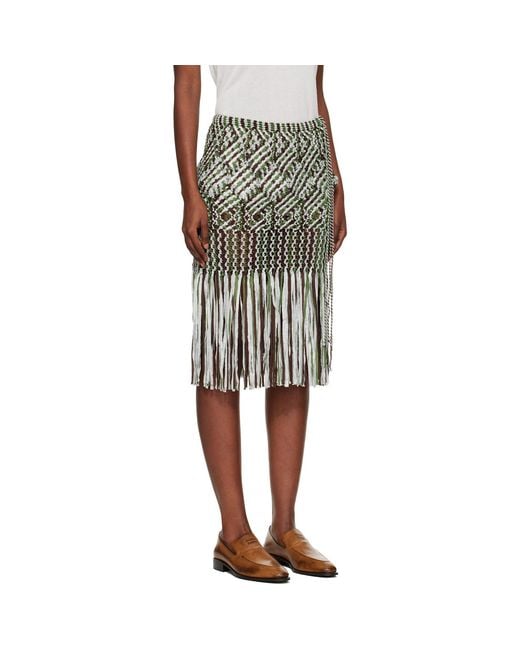 Wales Bonner Black Java Macrame Midi Skirt