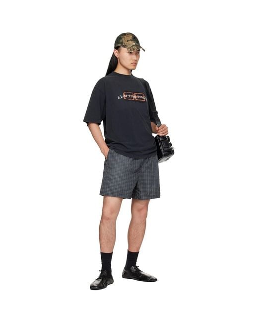 Balenciaga Gray Technical Check Boxer Shorts for men