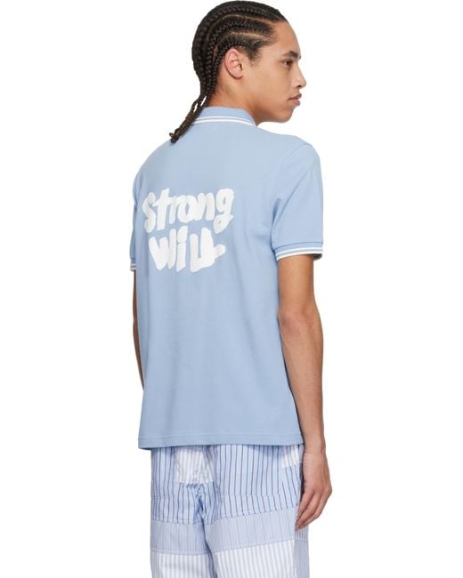 Comme des Garçons Blue Fred Perry Edition 'Strong Will' M3600 Polo for men