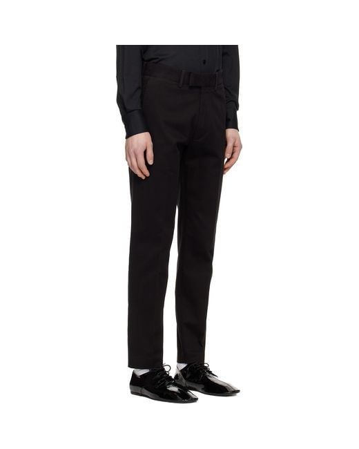 Tom Ford Black Brushed Cotton Drill Chino Trousers for men