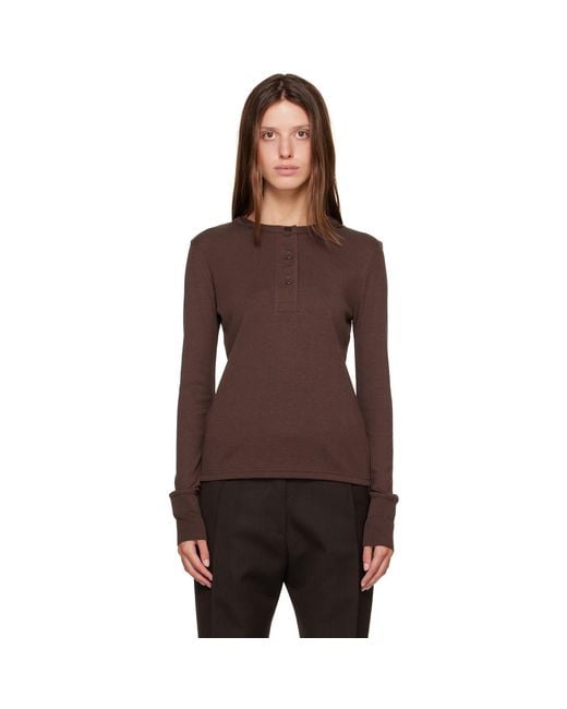 Studio Nicholson Brown Roane Jersey Henley