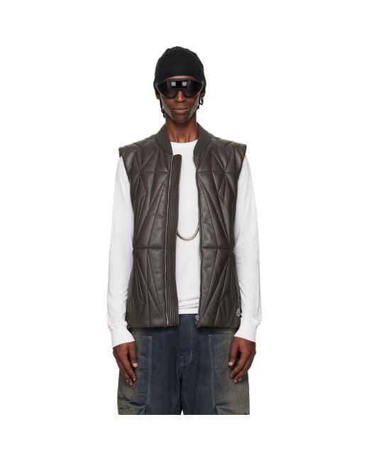 Rick Owens Black Moncler + Geocamo Flight Vest for men