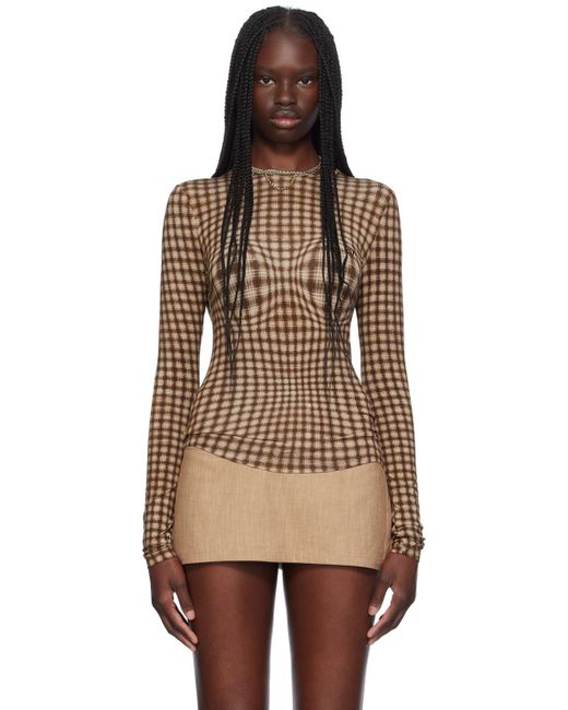 Miaou Natural Plaid Long Sleeve T-shirt
