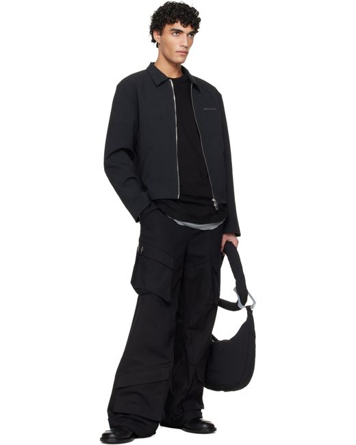 HELIOT EMIL Black Cellulae Cargo Pants for men