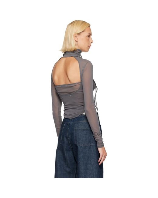 Lemaire Gray Ballerina Scarf Blouse