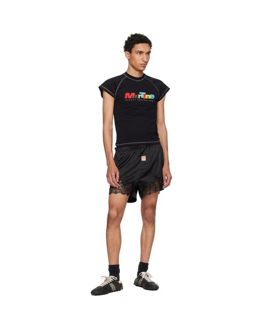 Martine Rose Black Raglan Shrunken T-Shirt for men