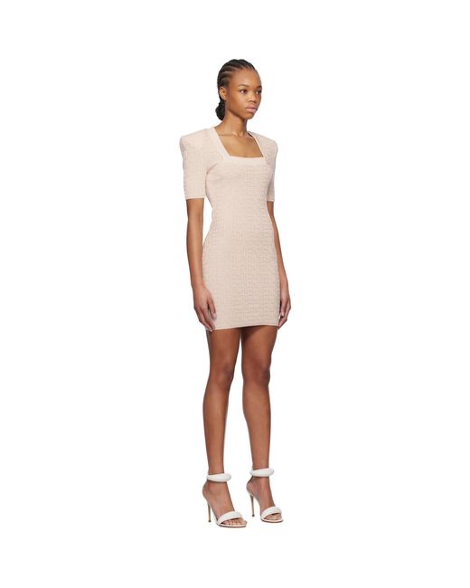 Balmain Black Glittered Monogram Minidress