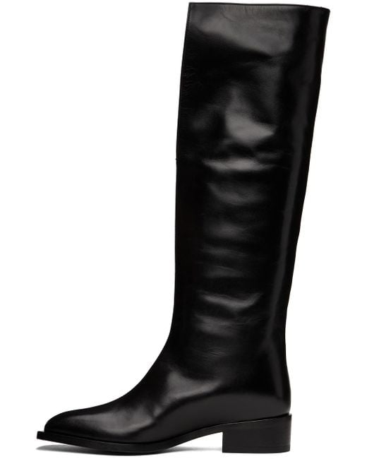 Peter Do Black V-neck Tall Boots