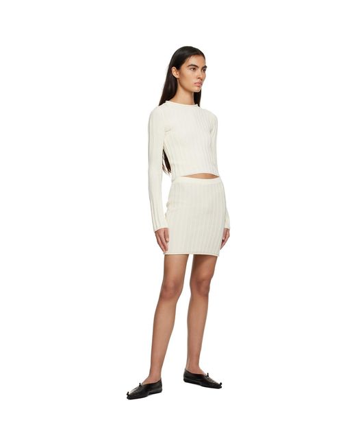 Filippa K Off-white Rib Miniskirt