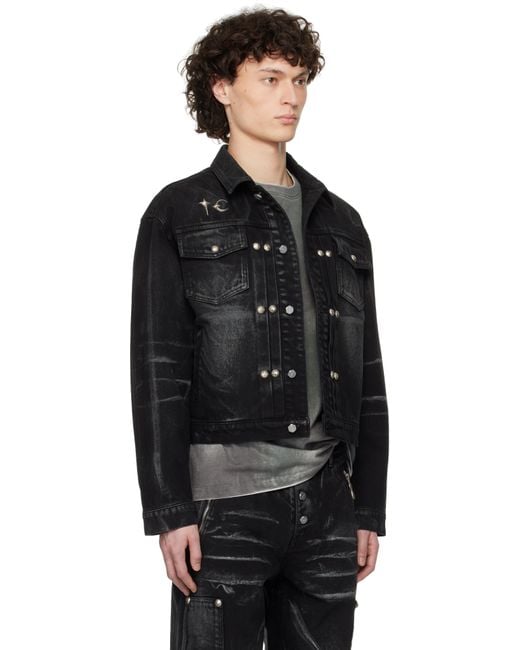 THUG CLUB Leave A Trace Denim Jacket in Black for Men | Lyst