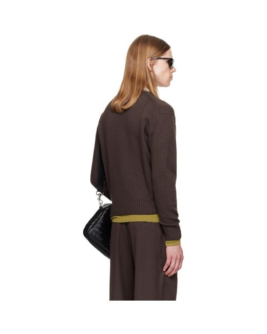 TONYWACK Brown Wool & Silk Layered Sweater for men