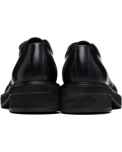 Acne Black Leather Lace-Up Derbys for men