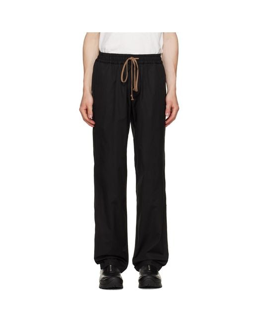 JKEEFER Black Alec Drawcord Trousers for men