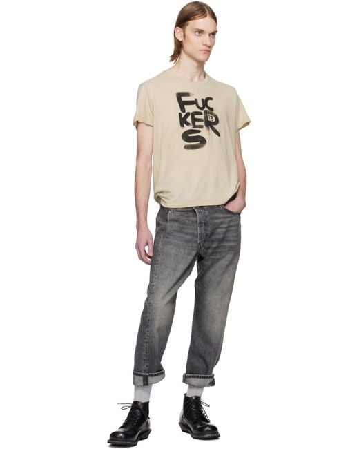 【関税込み】R13 ベージュ 'Fuckers' Boy Tシャツ 251021M213009_1.jpg