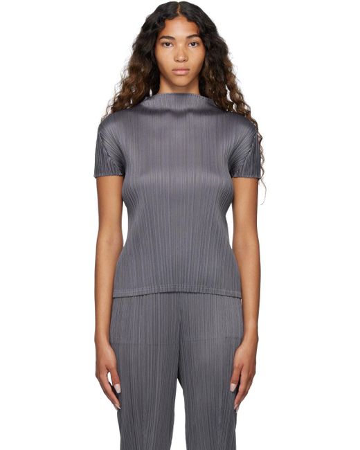 Pleats Please Issey Miyake Black Gray Monthly Colors July Turtleneck